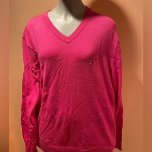 Brand-Tommy Hilfiger Sweater, Color-Pink, Size-Large.